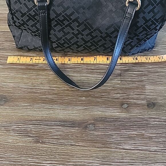 Tommy Hilfiger Black Purse Tote Gold Colored Hardware - Picture 5 of 5